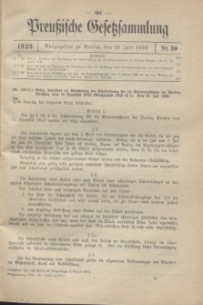 Preußische Gesetzsammlung. 1926, Nr. 30 (6 August)