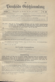 Preußische Gesetzsammlung. 1926, Nr. 32 (11 August)