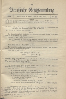 Preußische Gesetzsammlung. 1926, Nr. 33 (29 Juli)