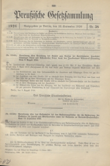 Preußische Gesetzsammlung. 1926, Nr. 38 (22 September)