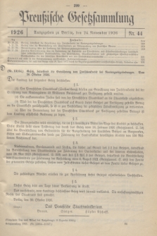 Preußische Gesetzsammlung. 1926, Nr. 44 (24 November)