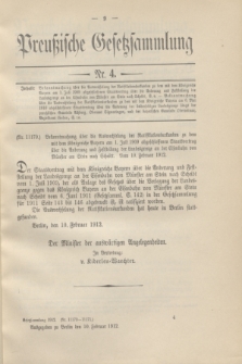 Preußische Gesetzsammlung. 1912, Nr. 4 (10 Februar)
