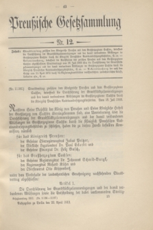 Preußische Gesetzsammlung. 1912, Nr. 12 (22 April)