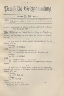 Preußische Gesetzsammlung. 1912, Nr. 16 (30 Mai)