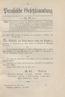 Preußische Gesetzsammlung. 1912, Nr. 17 (7 Juni)