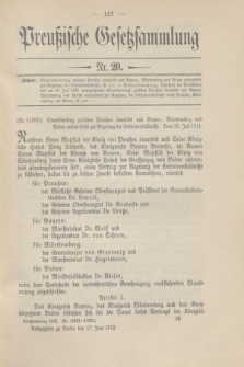 Preußische Gesetzsammlung. 1912, Nr. 20 (17 Juni)