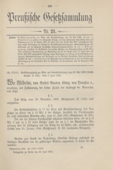 Preußische Gesetzsammlung. 1912, Nr. 21 (20 Juni)