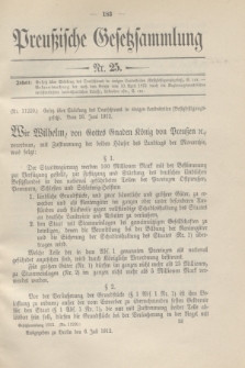 Preußische Gesetzsammlung. 1912, Nr. 25 (6 Juli)