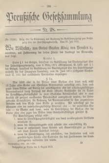 Preußische Gesetzsammlung. 1912, Nr. 28 (3 August)