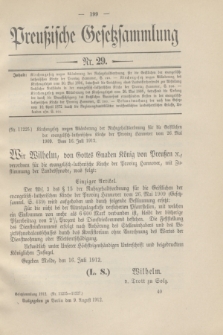 Preußische Gesetzsammlung. 1912, Nr. 29 (9 August)