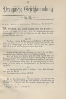 Preußische Gesetzsammlung. 1912, Nr. 31 (21 August)