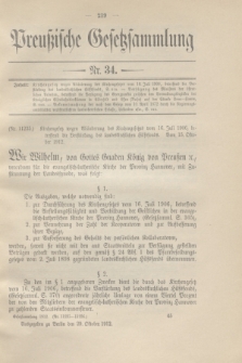 Preußische Gesetzsammlung. 1912, Nr. 34 (29 Oktober)