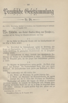 Preußische Gesetzsammlung. 1912, Nr. 38 (30 Dezember)