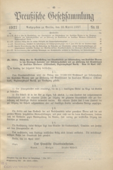 Preußische Gesetzsammlung. 1927, Nr. 11 (23 April)