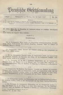 Preußische Gesetzsammlung. 1927, Nr. 24 (12 Juli)