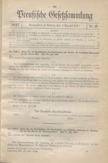Preußische Gesetzsammlung. 1927, Nr. 27 (2 August)