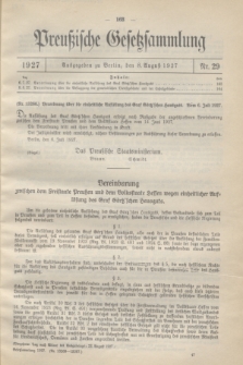 Preußische Gesetzsammlung. 1927, Nr. 29 (8 August)