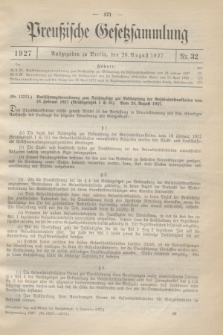Preußische Gesetzsammlung. 1927, Nr. 32 (26 August)