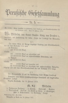 Preußische Gesetzsammlung. 1913, Nr. 5 (14 Februar)