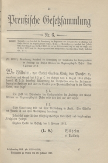 Preußische Gesetzsammlung. 1913, Nr. 6 (26 Februar)