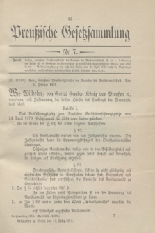 Preußische Gesetzsammlung. 1913, Nr. 7 (11 März)