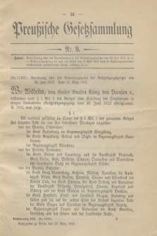 Preußische Gesetzsammlung. 1913, Nr. 9 (20 März)
