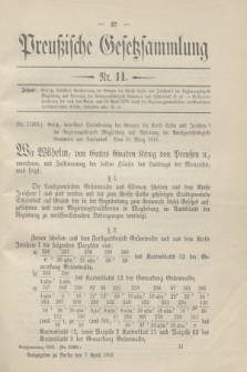 Preußische Gesetzsammlung. 1913, Nr. 11 (7 April)