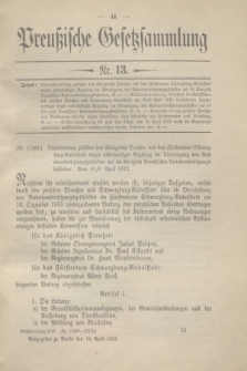 Preußische Gesetzsammlung. 1913, Nr. 13 (16 April)