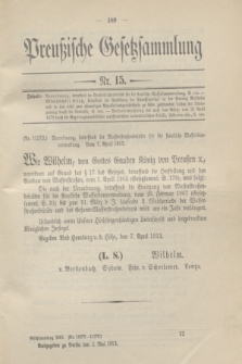 Preußische Gesetzsammlung. 1913, Nr. 15 (2 Mai)