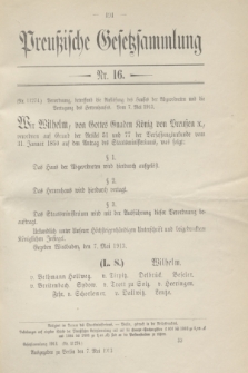 Preußische Gesetzsammlung. 1913, Nr. 16 (7 Mai)