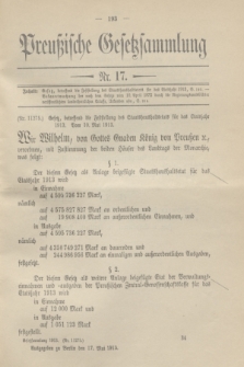 Preußische Gesetzsammlung. 1913, Nr. 17 (17 Mai)
