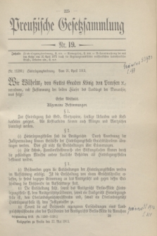 Preußische Gesetzsammlung. 1913, Nr. 19 (22 Mai)