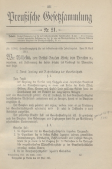 Preußische Gesetzsammlung. 1913, Nr. 21 (30 Mai)