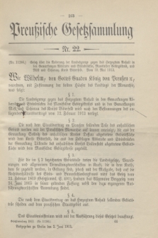 Preußische Gesetzsammlung. 1913, Nr. 22 (2 Juni)