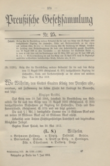 Preußische Gesetzsammlung. 1913, Nr. 25 (7 Juni)