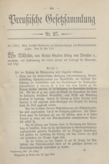 Preußische Gesetzsammlung. 1913, Nr. 27 (12 Juni)