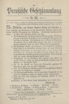 Preußische Gesetzsammlung. 1913, Nr. 33 (4 Juli)