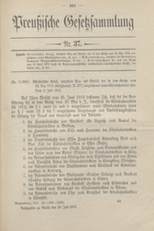 Preußische Gesetzsammlung. 1913, Nr. 37 (24 Juli)
