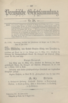 Preußische Gesetzsammlung. 1913, Nr. 38 (9 August)