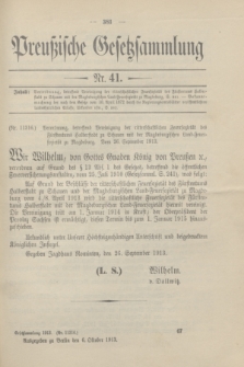 Preußische Gesetzsammlung. 1913, Nr. 41 (6 Oktober)