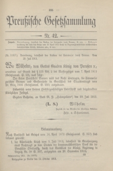 Preußische Gesetzsammlung. 1913, Nr. 42 (14 Oktober)