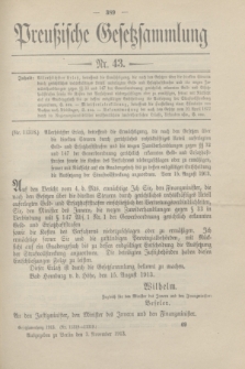Preußische Gesetzsammlung. 1913, Nr. 43 (3 November)