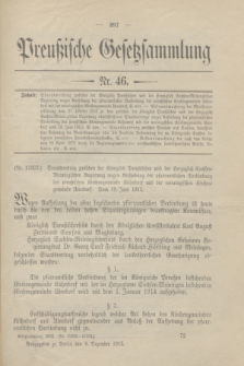 Preußische Gesetzsammlung. 1913, Nr. 46 (9 Dezember)