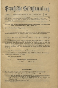 Preußische Gesetzsammlung. 1928, Nr. 1 (9 Januar)