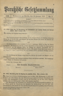 Preußische Gesetzsammlung. 1928, Nr. 2 (19 Januar)