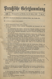 Preußische Gesetzsammlung. 1928, Nr. 8 (24 März)