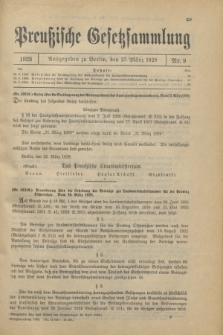 Preußische Gesetzsammlung. 1928, Nr. 9 (27 März)