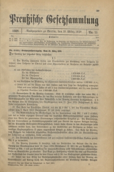 Preußische Gesetzsammlung. 1928, Nr. 11 (31 März)