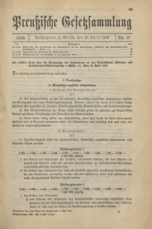 Preußische Gesetzsammlung. 1928, Nr. 17 (20 April)