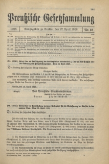 Preußische Gesetzsammlung. 1928, Nr. 18 (27 April)
